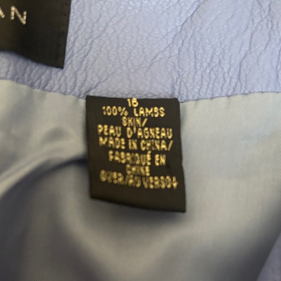 Dana Buchman Light Blue Leather pants size 14-16 - Picture 3 of 5